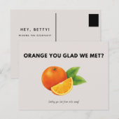 パーソナライズされたイラストオレンジ グレー ヴィンテージ ポストカード (正面/裏面)