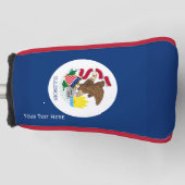 パーソナライズされたイリノイ州旗の表示 ゴルフヘッドカバー (正面)