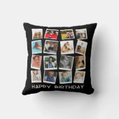 パーソナライズされたインスタグモダンラム写真コラージュ クッション (裏面)