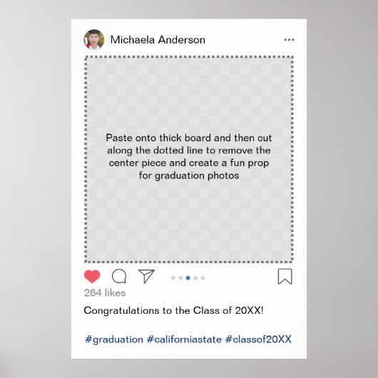 パーソナライズされたインスタグラムの卒業写真プロップ ポスター (正面)