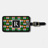 パーソナライズされたインディアン国旗のカスタム文字文字インド ラゲッジタグ (正面横)