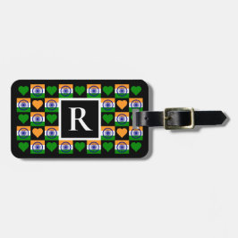 パーソナライズされたインディアン国旗のカスタム文字文字インド ラゲッジタグ