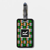 パーソナライズされたインディアン国旗のカスタム文字文字インド ラゲッジタグ (裏面縦)