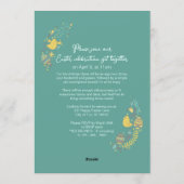 パーソナライズされたイースターの花輪 イースターの朝食 エッグハント 招待状 (裏面)