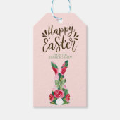 パーソナライズされたイースターウサギの花のギフトタグ ギフトタグ (正面)
