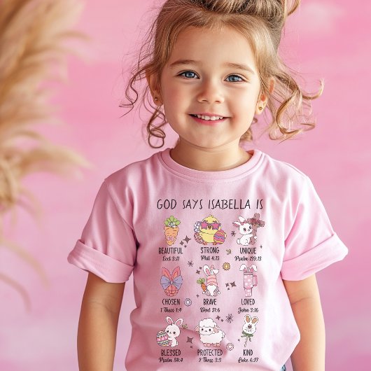 パーソナライズされたイースター ギフト "神様が言われた私の存在" Tシャツ