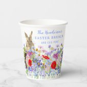 パーソナライズされたイースター・ブランチ　イースターの卵の宝探し　ウサギ　花 紙コップ (正面)