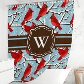 パーソナライズされたウィンターカーディナル シャワーカーテン