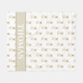 パーソナライズされたウィートン・テリア タン＆ホワイト フリースブランケット (正面(横))