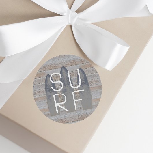 パーソナライズされたウェザードビーチドリフトウッドサーフボード ラウンドシール