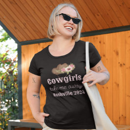 パーソナライズされたウェスタンカウガール独身パーティー Tシャツ