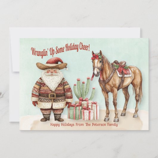 パーソナライズされたウェスタンサンタ シーズンカード (正面)