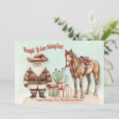 パーソナライズされたウェスタンサンタ シーズンカード (スタンド正面)