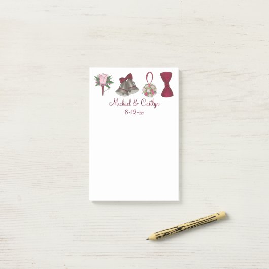 パーソナライズされたウェディングシャワーの好意Itノートの投稿 ポストイット (デスク上)