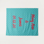 パーソナライズされたウェディングバックドロップ スノーフレーク タペストリー (正面(横))