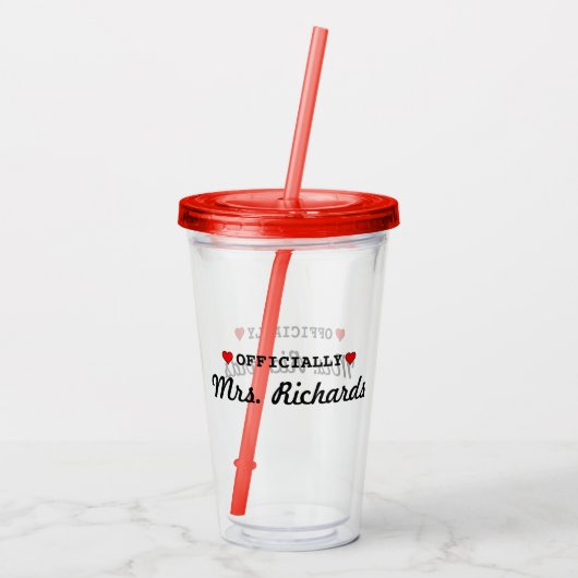 パーソナライズされたウェディングブライダル アクリルタンブラー (裏面)