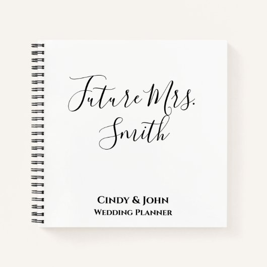 パーソナライズされたウェディングプランナー ノートブック (正面)