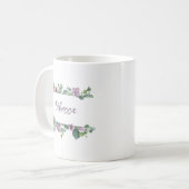 パーソナライズされたウェディング ブライズメイド ユーカリ コーヒーマグカップ (正面左)