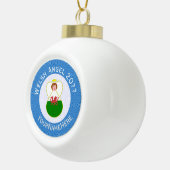 パーソナライズされたウェールズの天使ハヌカの旗 セラミックボールオーナメント (右)