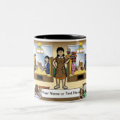 パーソナライズされたウエートレスカジュアルダイニング ツートーンマグカップ (中央)