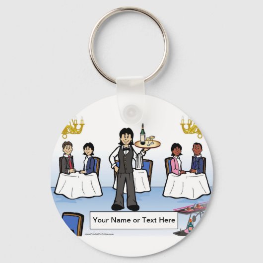 パーソナライズされたウエートレスフォーマルダイニング キーホルダー (正面)