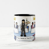 パーソナライズされたウエートレスフォーマルダイニング ツートーンマグカップ (中央)