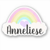 パーソナライズされたウォーターカラーパステルカラフルレインボー シール (正面)