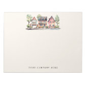 パーソナライズされたウォーターカラー実在ハウス ノートパッド (正面)