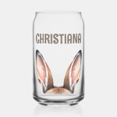 パーソナライズされたウサギ耳かわいい復活祭バニー ガラス缶 (正面)