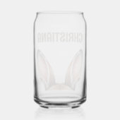 パーソナライズされたウサギ耳かわいい復活祭バニー ガラス缶 (裏面)