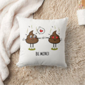 パーソナライズされたウンチ絵文字ラブカップル クッション (ブランケット)