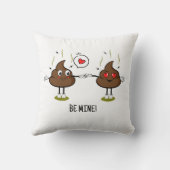パーソナライズされたウンチ絵文字ラブカップル クッション (裏面)