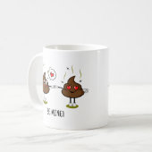 パーソナライズされたウンチ絵文字ラブカップル コーヒーマグカップ (正面左)