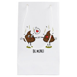 パーソナライズされたウンチ絵文字ラブカップル スモールペーパーバッグ