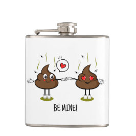 パーソナライズされたウンチ絵文字ラブカップル フラスク