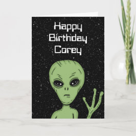 パーソナライズされたエイリアン、アウト・オブ・ザ・ワールド誕生日 カード
