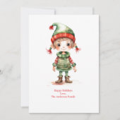 パーソナライズされたエルフのクリスマスカード シーズンカード (正面)