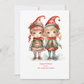 パーソナライズされたエルフのクリスマスカード  ホリデーシーズンに シーズンカード (正面)