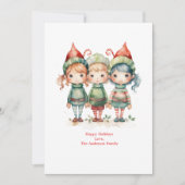 パーソナライズされたエルフのクリスマスカード  ホリデーシーズンに シーズンカード (正面)