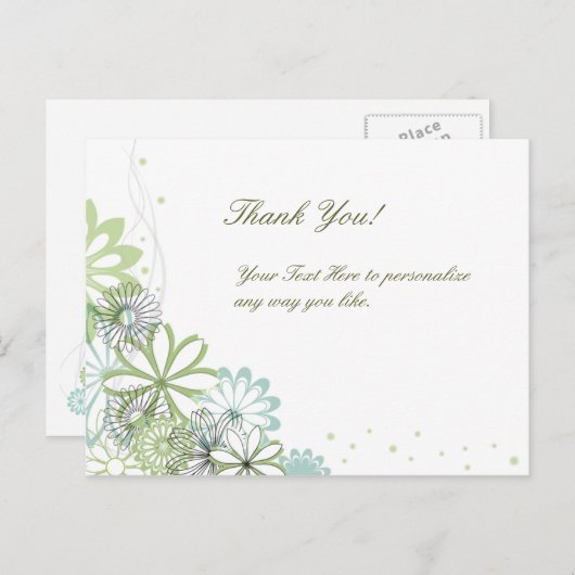 パーソナライズされたエレガントありがとうはがき ポストカード (正面/裏面)