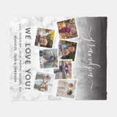 パーソナライズされたエレガントおじいちゃん引用文 フリースブランケット (正面(横))