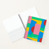 パーソナライズされたエレガントおもしろいシェイプとカラーアートレッド ノートブック (内部)