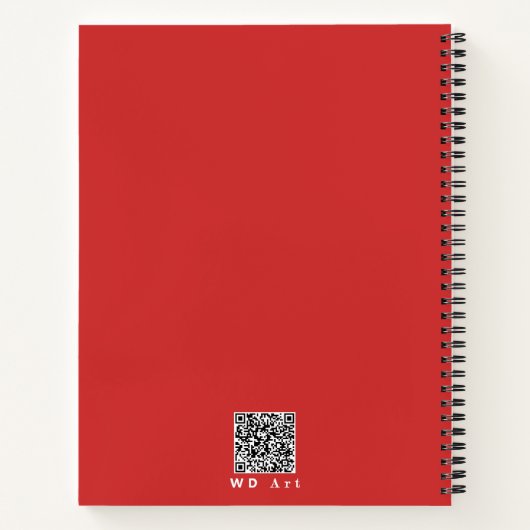 パーソナライズされたエレガントおもしろいシェイプとカラーアートレッド ノートブック (裏面)