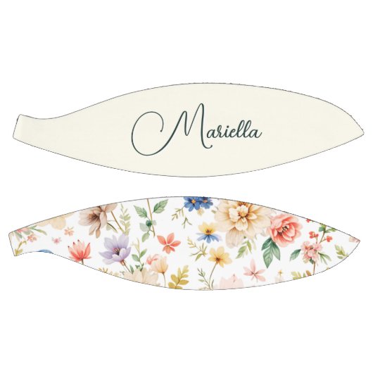 パーソナライズされたエレガントかわいらしフローラ・スクリプト名 バスケットボール (パネル)