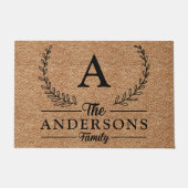 パーソナライズされたエレガントと級名 ドアマット (正面)
