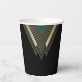 パーソナライズされたエレガントなアートデコウェディング 紙コップ (裏面)