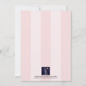 パーソナライズされたエレガントなピンクのバレリーナの誕生日 招待状 (裏面)