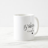 パーソナライズされたエレガントなブライズメイド ウェディング コーヒーマグカップ (正面右)