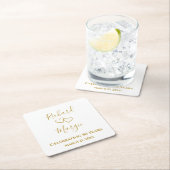 パーソナライズされたエレガントなモダンな50周年パーティー スクエアペーパーコースター (インサイチュ)