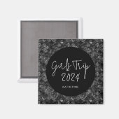 パーソナライズされたエレガントな女子旅用偽のグリッター・ホイル マグネット (正面/裏面)